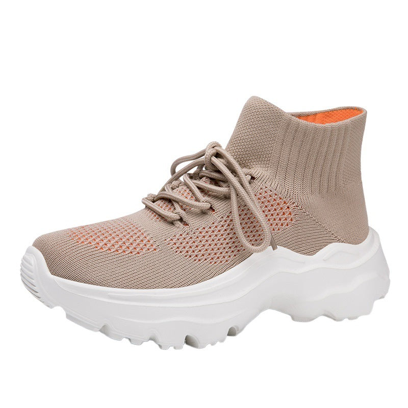 Damen Sneaker Strick Hochkragen Rutschfest Komfortschuhe - BerlinGlamour