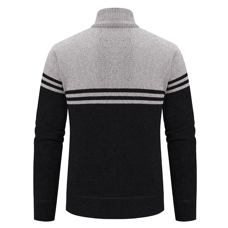 Herren Strickjacke Hoher Kragen Reißverschluss Modern