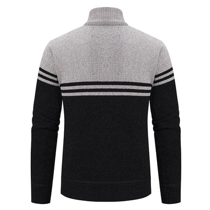 Herren Strickjacke Hoher Kragen Reißverschluss Modern