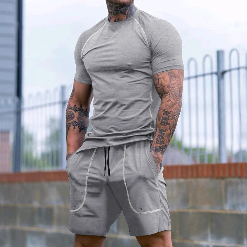 Herren Sport Set Kurzarmshirt und Shorts Funktionsshirt Athletisch - BerlinGlamour