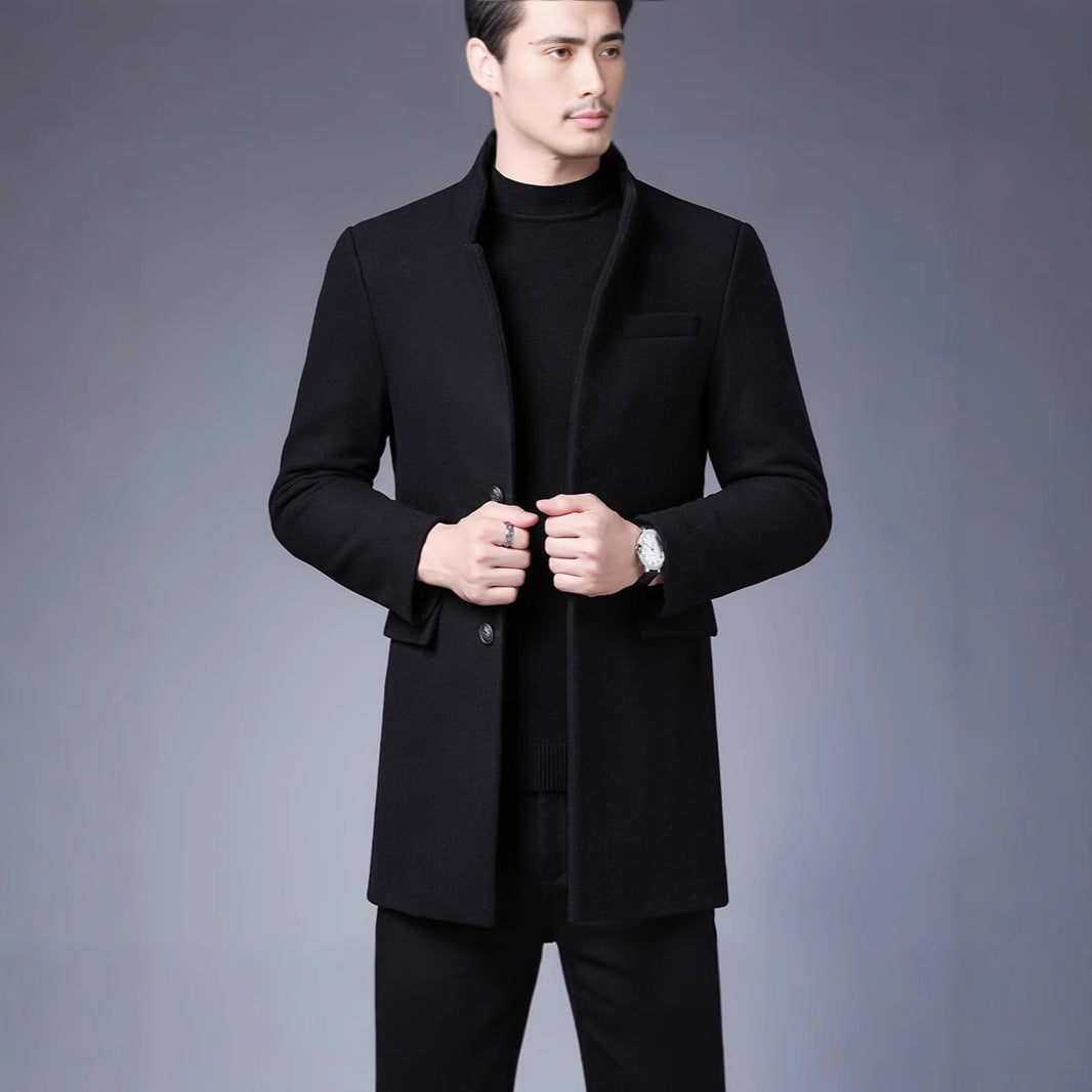 Herren Wollmantel Modern Stehkragen Elegant - BerlinGlamour