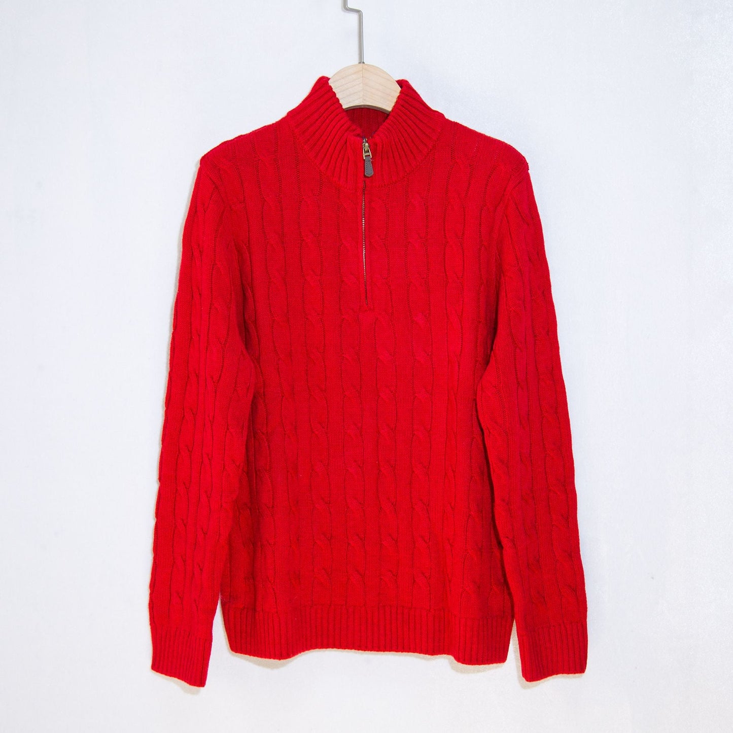 Herren Strickpullover Eleganter Zopfmuster Mit Reißverschluss