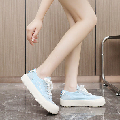 Damen Sneaker Bequem Hohe Sohle Atmungsaktiv Mesh