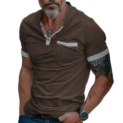 Herren Poloshirt Modern mit Brusttasche und Kragen