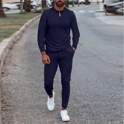 Herren Sportset Hose Oberteil mit Reißverschluss Elastisch Modern