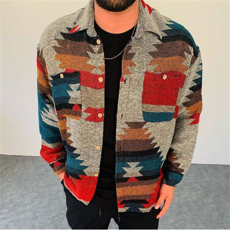 Herren Hemd Geometrisches Muster Modern Trendy - BerlinGlamour