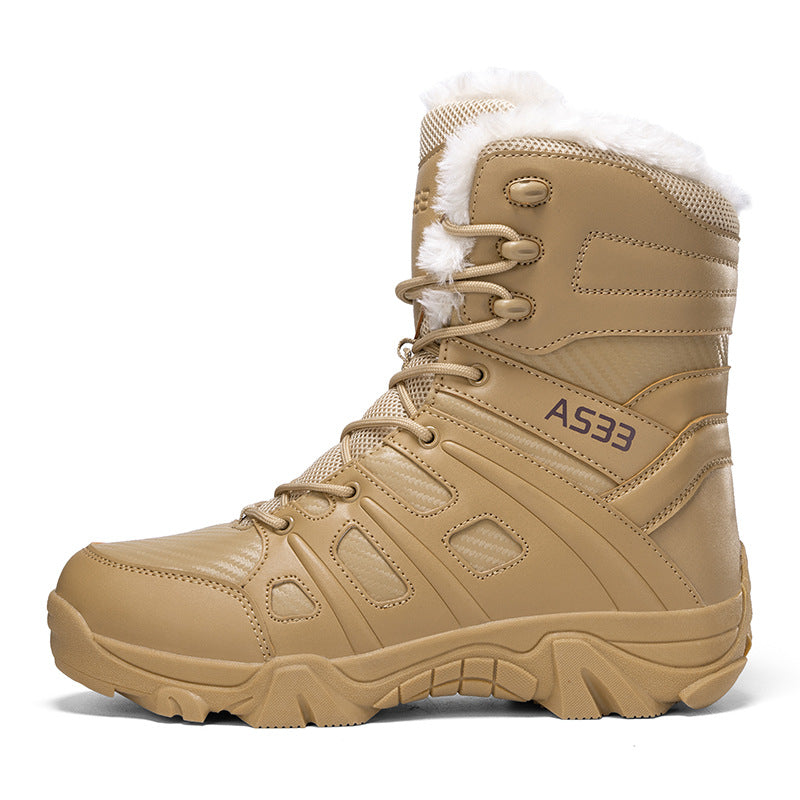 Herren Winterstiefel Isoliert Rutschfest Schwarz