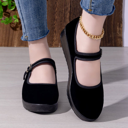 Damen Ballerinas Bequem Verstellbar Mit Riemen