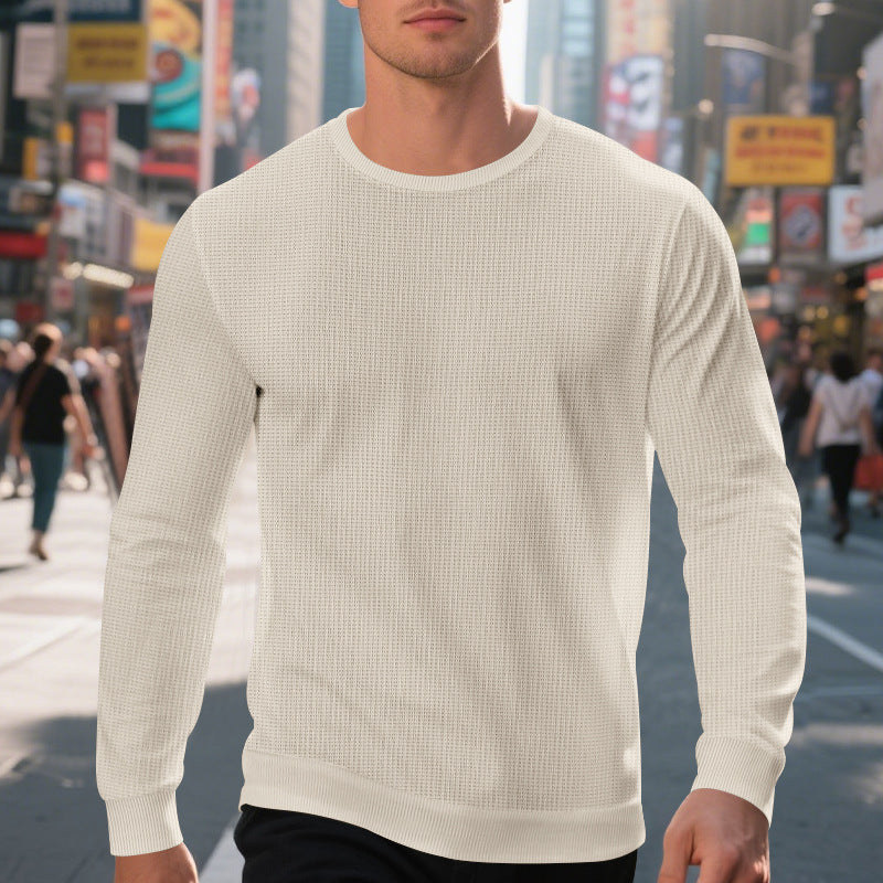 BerlinGlamour Herren lässiger Rundhalspullover mit strukturiertem Design