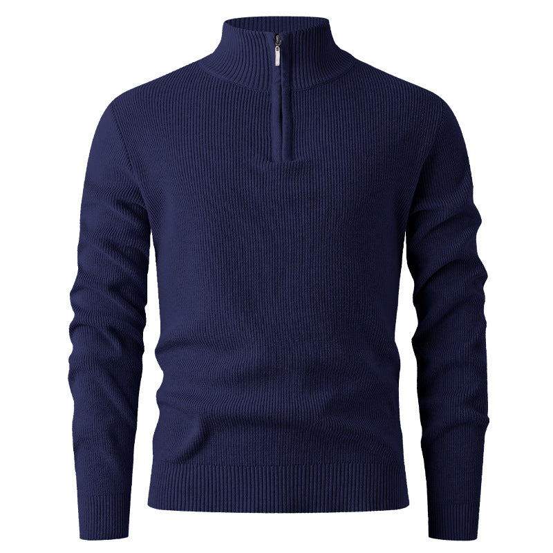 Herren Strickpullover Stehkragen Modern Reißverschluss