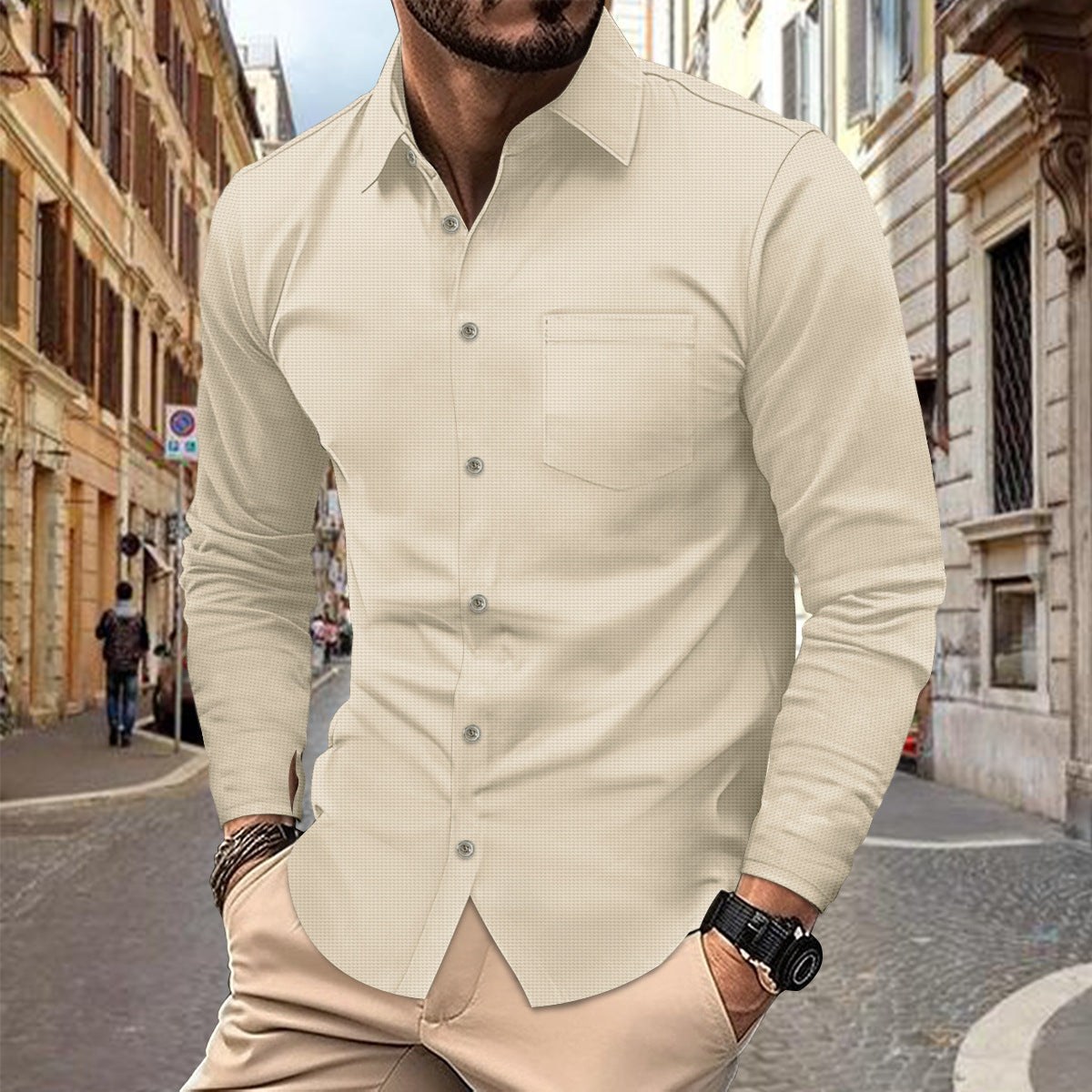 Herren Hemd Langarm Elegant Karo Berlin Stil - BerlinGlamour