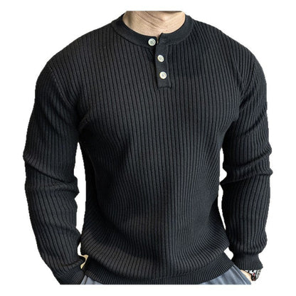 Herren Pullover Langarm mit Strickmuster Modern