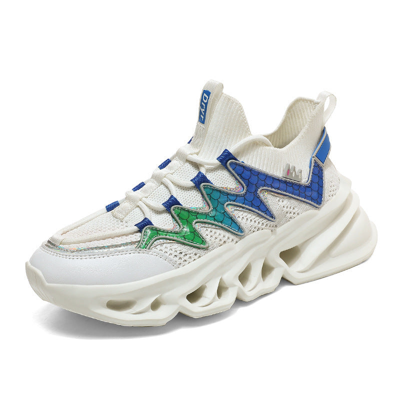 Damen Laufschuhe Sportlich atmungsaktiv mit Wellenmuster