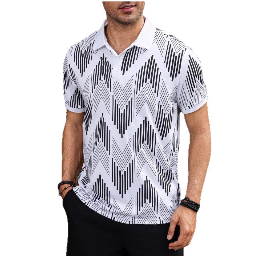 Herren Polohemd Geometrisches Design Modern Sportlich