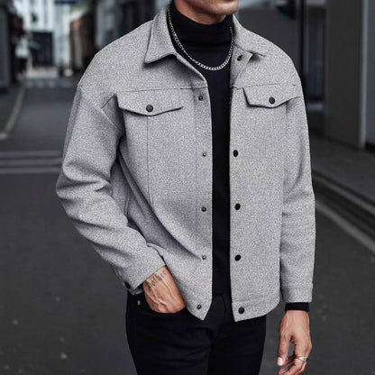 Herren Overshirt Jacke Stilvolle Herrenjacke Schwarz - BerlinGlamour