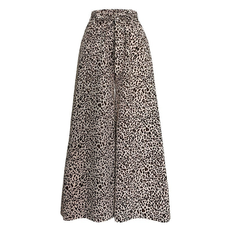 Damen Palazzo-Hose Leopardenmuster Großzügig Stylish