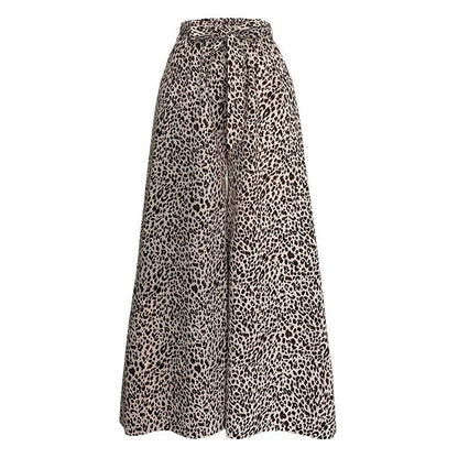 Damen Palazzo-Hose Leopardenmuster Großzügig Stylish