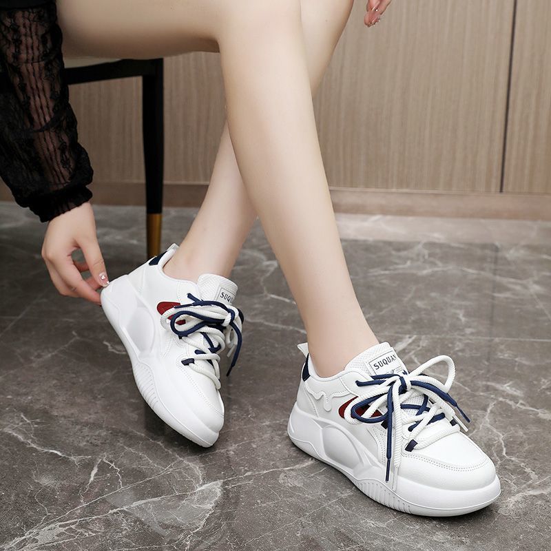 Damen Plateau Sneaker Atmungsaktiv Elastisch Modisch
