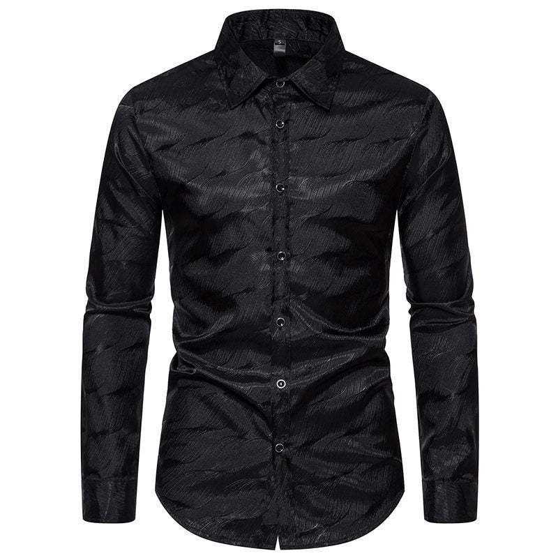 Herren Hemd Elegant Strukturmuster Berlin Stil