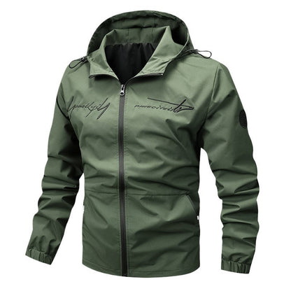 Herren Funktionsjacke Wasserdicht mit Kapuze und vielen Taschen