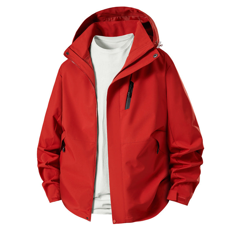 Herren Outdoorjacke Übergangsjacke Wasserdicht Mit Kapuze