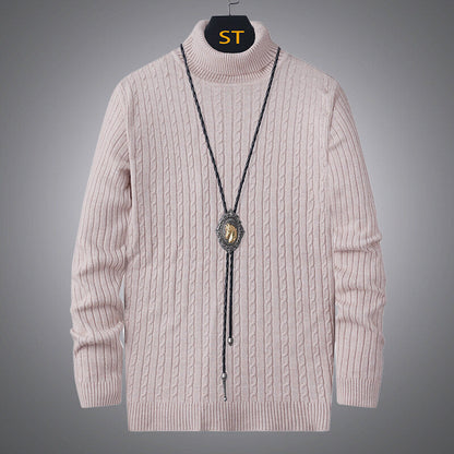 Herren Pullover Rollkragen Strick Zopfmuster Modern - BerlinGlamour