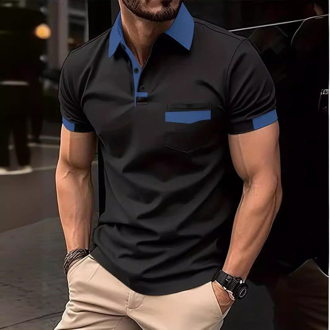 Herren Poloshirt Modern mit Kontraststreifen Eleganz