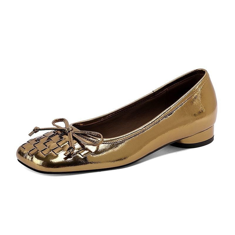 Damen Ballerinas Bequem Geflochten Elegant