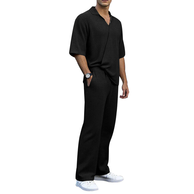 Herren Strickanzug Set mit Polohemd Bequem Modern