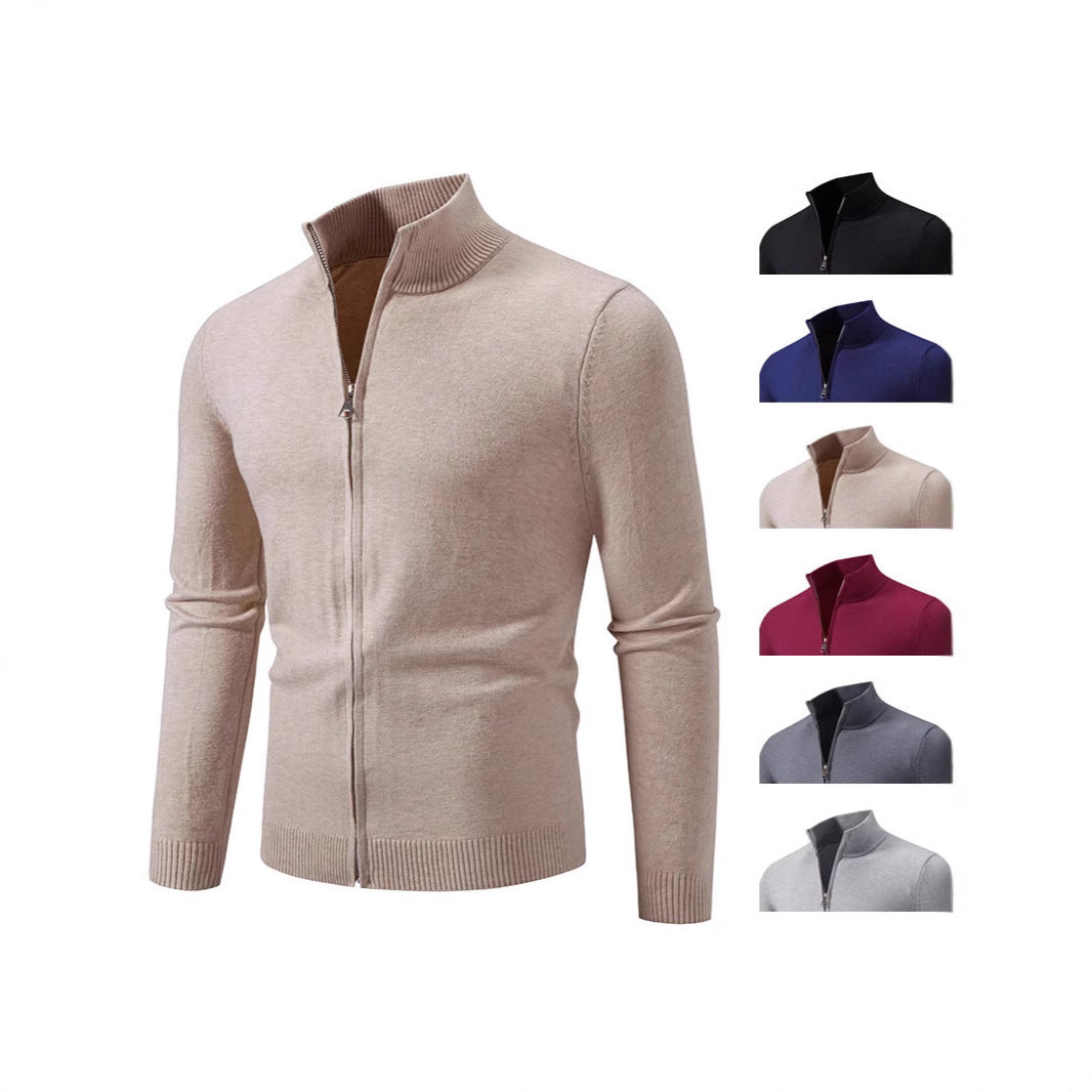 Strickpullover Herren Modern mit Reißverschluss Hochkragen - BerlinGlamour