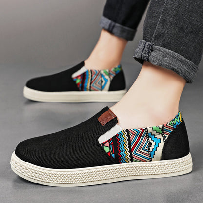 Damen Slip-On Schuhe Bequem Bunt Ethno Muster