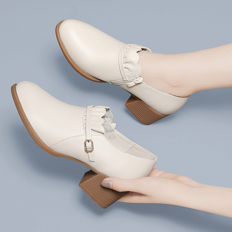 Damen Stiefeletten Elegante Absatz Schuhe Mit Zierschnalle