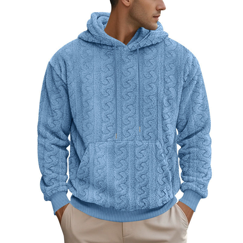 Herren Fleece Hoodie Kapuze Kängurutasche Warm Modern