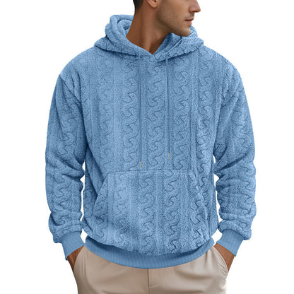 Herren Fleece Hoodie Kapuze Kängurutasche Warm Modern
