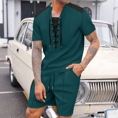 Herren Sportoberteil Schnürung mit Sportshorts
