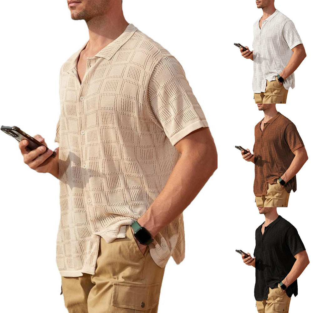 Herren Kurzarmhemd Modern Texturiert Berlin Style - BerlinGlamour