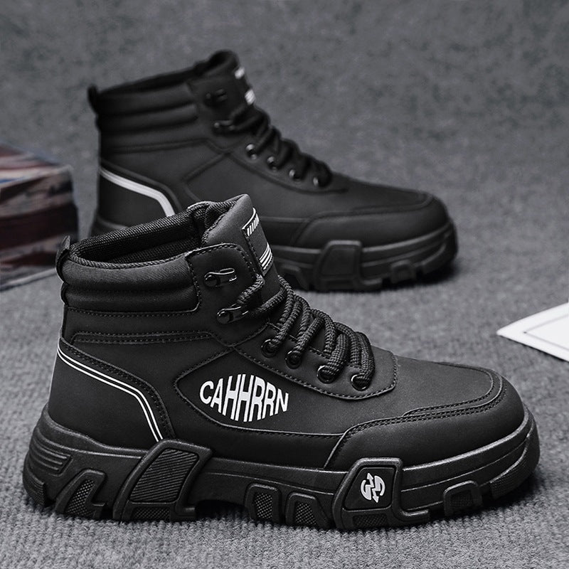 Damen High-Top Sneaker Robust Stylisch Schwarz