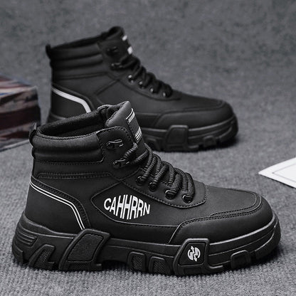 Damen High-Top Sneaker Robust Stylisch Schwarz