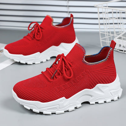 Damen Sneaker Sportlich Knit Elastisch Bequem