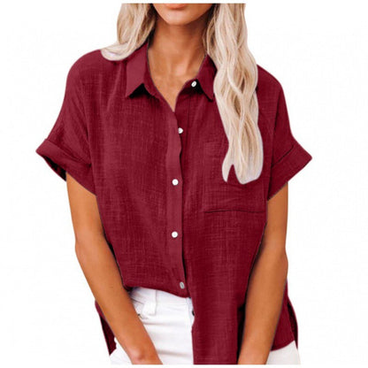 Kragen Bluse Damen Knopfleiste Elegent
