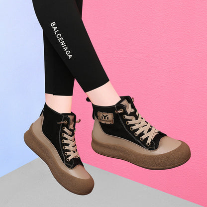 Damen Sneaker Hoch Plateau Stabile Sohle Trendy - BerlinGlamour