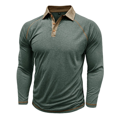 Herren Polo-Shirt Langarm Sportlich Moderner Kragen