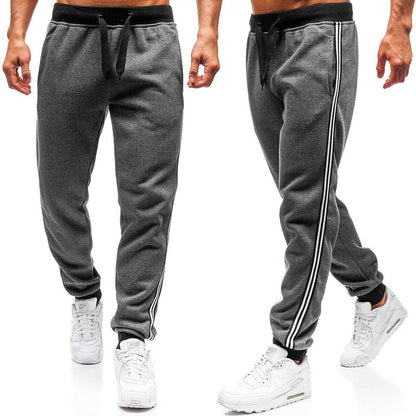 Herren Sportpants mit Streifen Schwarz Bequem