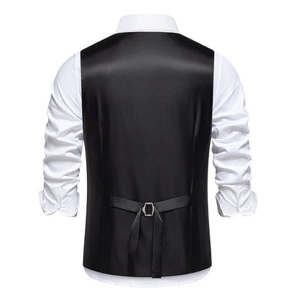 Herren Anzugweste Karomuster Elegant Mit Doppelknopfleiste