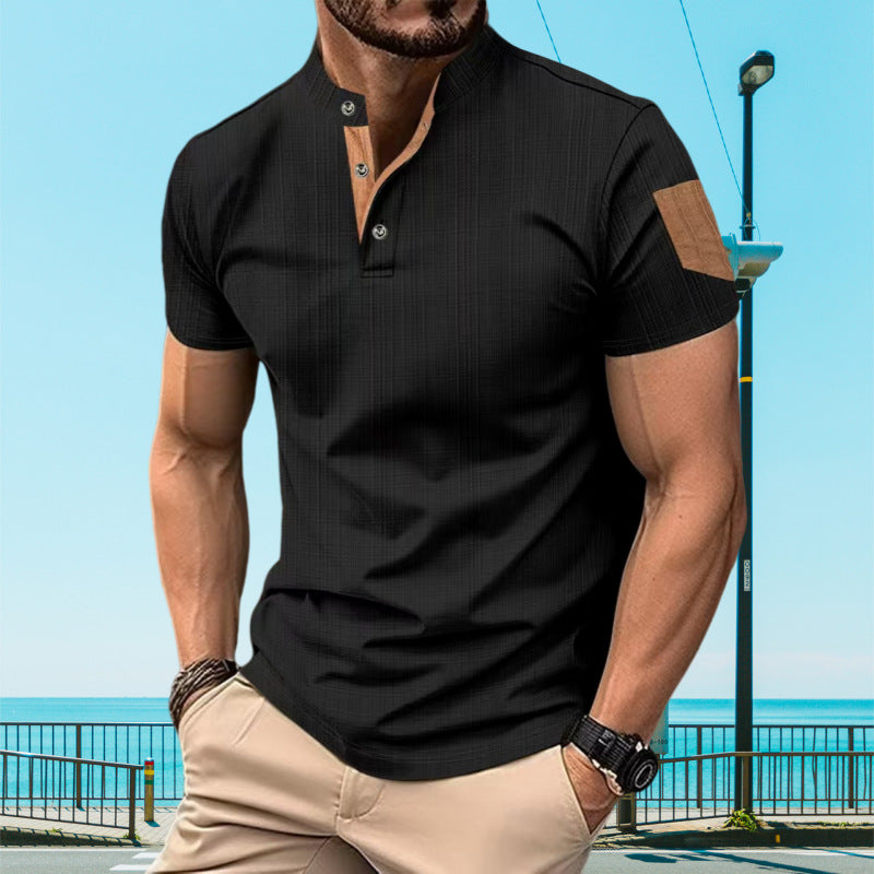 Herren Poloshirt Kurzarm Elegant mit Knöpfen