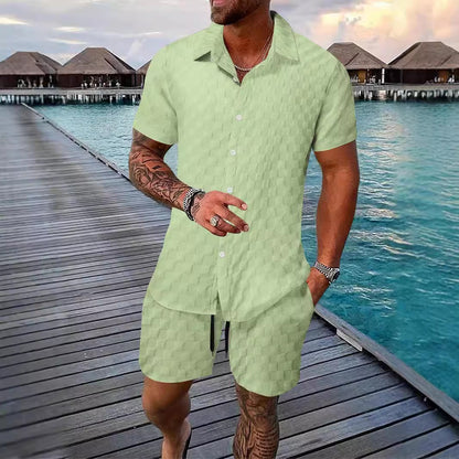 Herren-Hemd Lässig mit Shorts Set Sommer Berlin