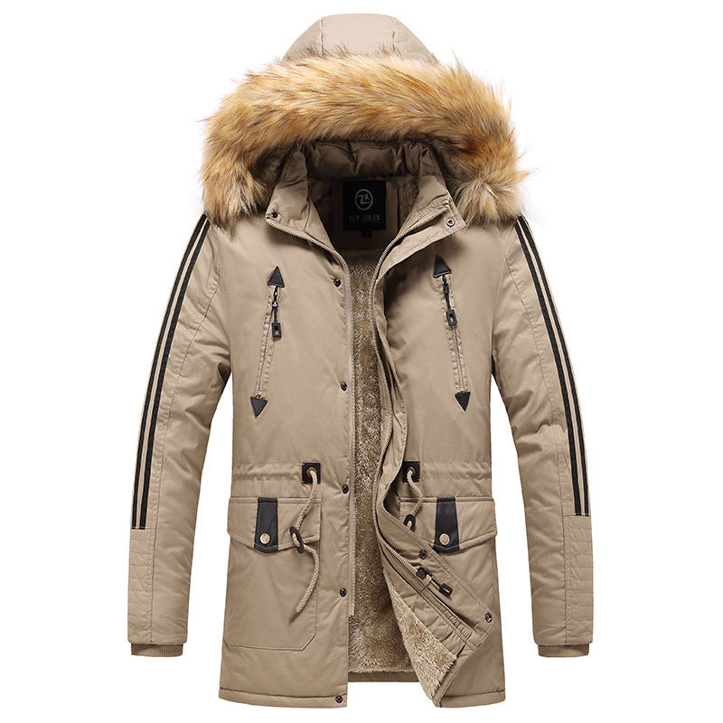 Herren Parka Winterjacke gefüttert mit abnehmbarer Kapuze