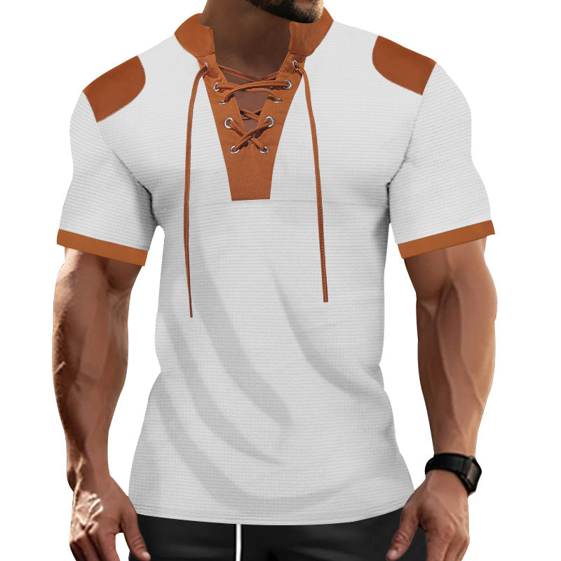 Herren Kurzarm-Shirt Sportlich Modern Latz-Design