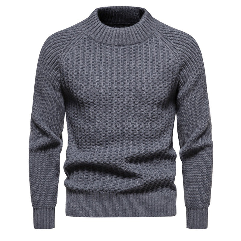 Herren Pullover Grobstrick Hochkragen Zeitlos Modern