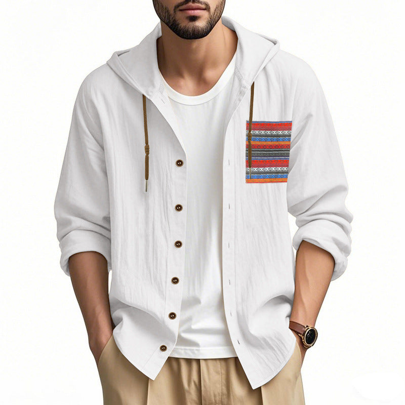 Herren Kapuzenshirt Modern mit Knopfleiste und Stylishem Design